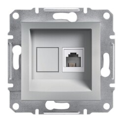 SCHNEIDER EPH4100161 ASFORA TEKLİ ALÜMİNYUM ÇERÇEVESİZ RJ11 4 KONTAKLI TELEFON PRİZİ - SCHNEIDER