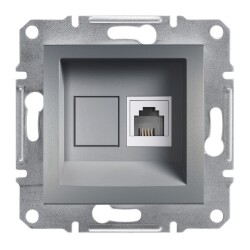 SCHNEIDER EPH4100162 ASFORA TEKLİ ÇELİK ÇERÇEVESİZ RJ11 ÇIKIŞLI TELEFON PRİZİ - SCHNEIDER