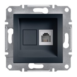 SCHNEIDER EPH4100171 ASFORA TEKLİ ANTRASİT ÇERÇEVESİZ RJ11 ÇIKIŞLI TELEFON PRİZİ - SCHNEIDER