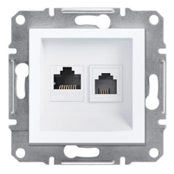 SCHNEIDER EPH5270121 ASFORA BEYAZ ÇERÇEVESİZ RJ11 1RJ45 CAT6 UTP TELEFON DATA PRİZİ - SCHNEIDER